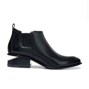Alexander Wang black booties with rose gold heel accent size 40.5